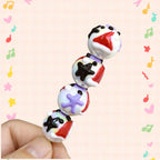 Hand Painted Starfish Acrylic Beads 16mm Christmas Cap Series 5pcs 2