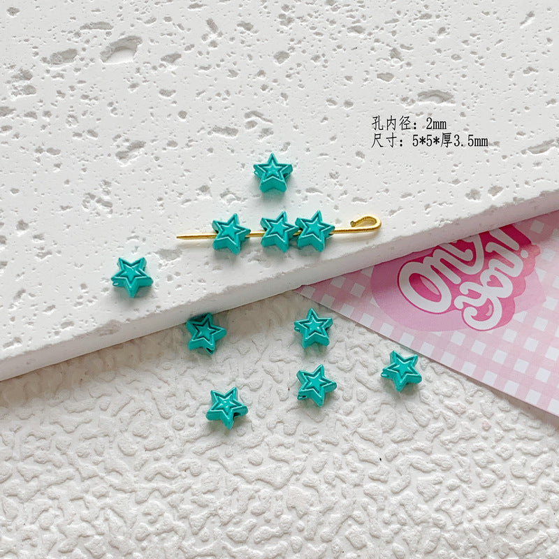 Star Butterfly Metal Beads 5mm Candy Colored Baked Painted 20pcs 18