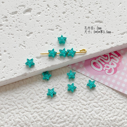 Star Butterfly Metal Beads 5mm Candy Colored Baked Painted 20pcs 18