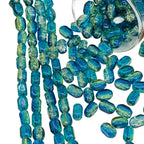 Czech Glass Beads Rectangular 6x10mm Translucent Shimmer Mixed Colors 50pcs 3