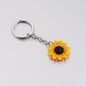 Sunflower Keychain Stainless Steel Yellow Petals Silver Gold Rose Gold 6
