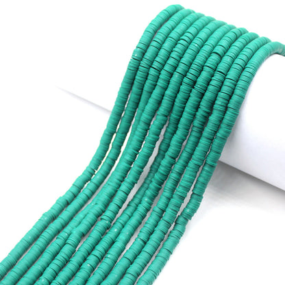Flat Clay Beads 6mm Solid Color Polymer Spacer Beads 10strands 10