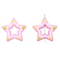Glossy Hollow Star Acrylic Beads 27mm Pastel Colors 2pcs 6