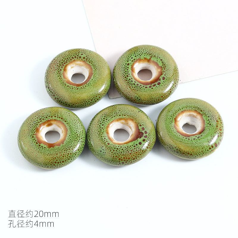 Ceramic Round Spacer Beads 20mm Antique Fambe Glaze 20pcs 9