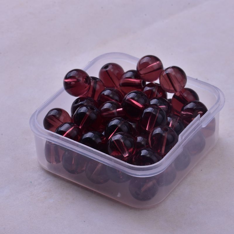 Transparent Round Glass Beads 8mm Glossy Mixed Colors 50pcs 12