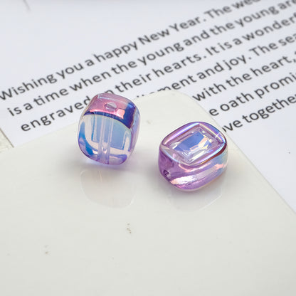 Transparent Square Acrylic Beads 14mm Imitation Zircon Sparkling 20pcs 11