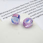 Transparent Square Acrylic Beads 14mm Imitation Zircon Sparkling 20pcs 11