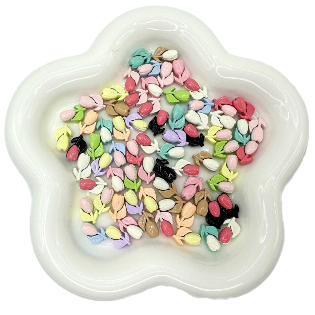 Tulip Metal Beads 14mm Two-Color Baking Painted Alloy 10pcs 5