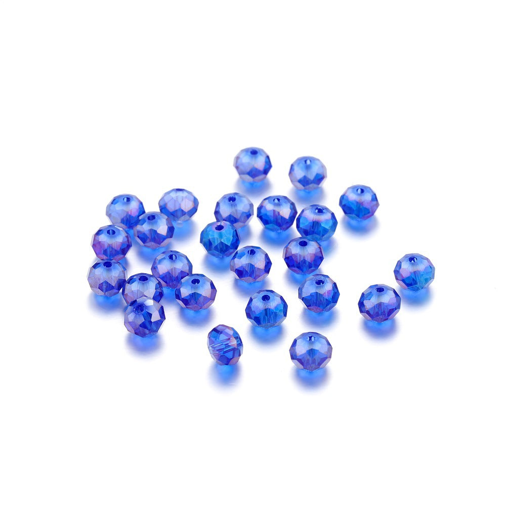 Faceted Glass Beads 8mm Transparent Multicolor 70pcs 30