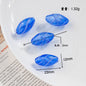 Vintage Pattern Olive Shaped Blown Glass Beads Handmade 4pcs 12