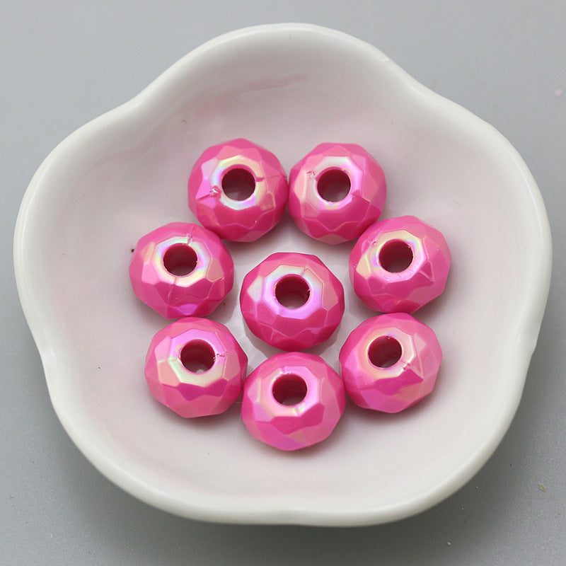 Acrylic Faceted Spacer Beads 15mm Large Hole 40pcs 9