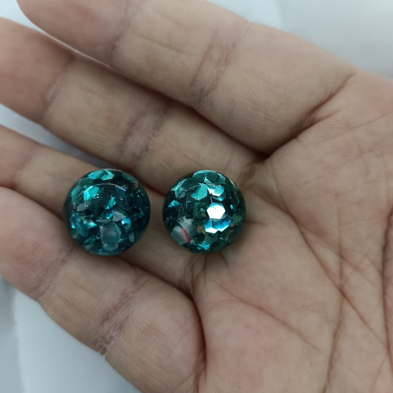 Shimmer Filled Round Acrylic Beads 16mm Colorful Mixed 50pcs 6