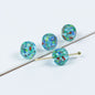 Lampwork Glass Beads Round 11mm Colorful Floral Filled 20pcs 7