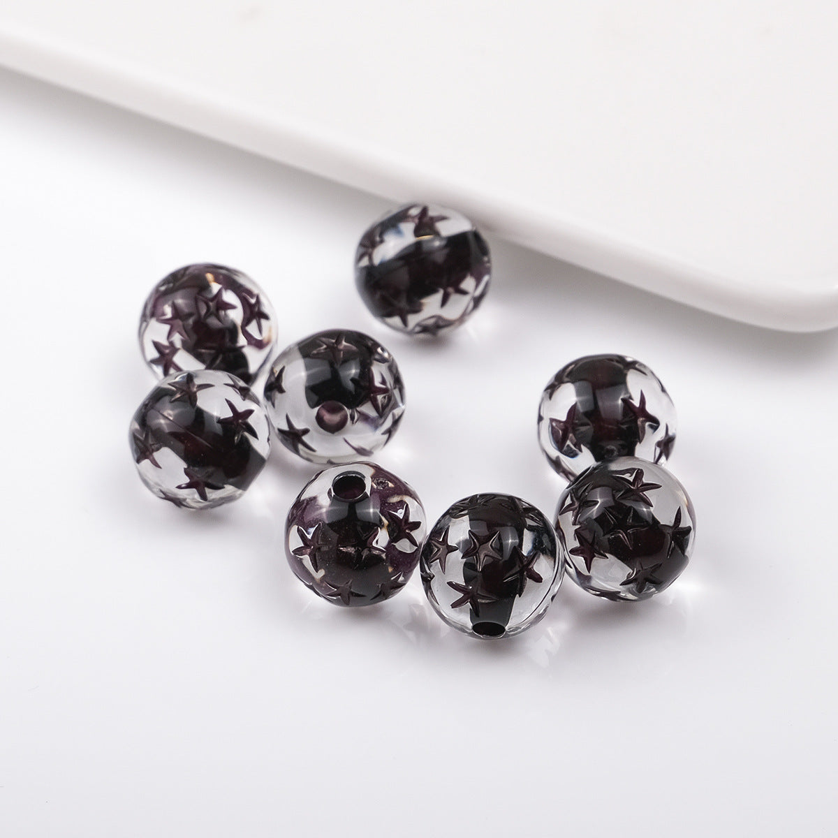 Transparent Star Core Acrylic Beads 9.8mm Colorful Mixed 200pcs 9