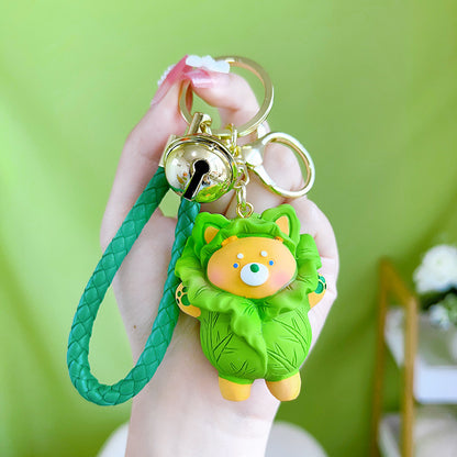 Resin Unicorn Keychain Pastel Snowflake Braided Strap with Bells 11
