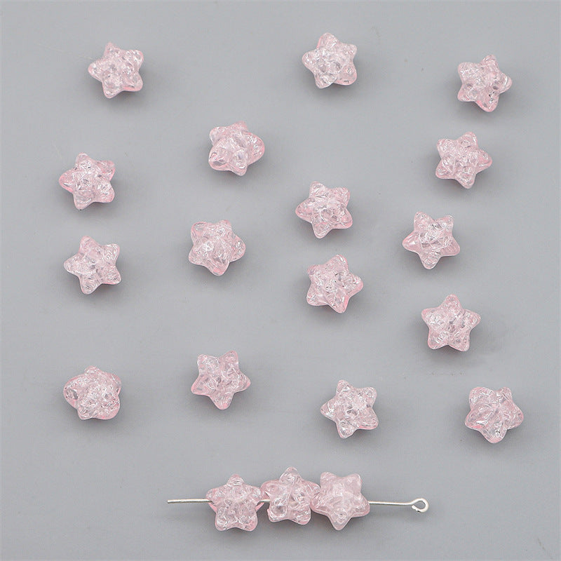 Crackle Star Acrylic Beads 11mm Translucent Glossy 100pcs 11