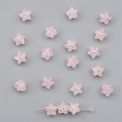 Crackle Star Acrylic Beads 11mm Translucent Glossy 100pcs 11