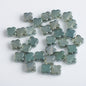Electroplated Clover Glass Beads 10mm Metallic Colors 30pcs 13