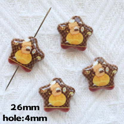 Butterbar Printed Star Acrylic Beads 25mm Glossy Pastel 20pcs 11