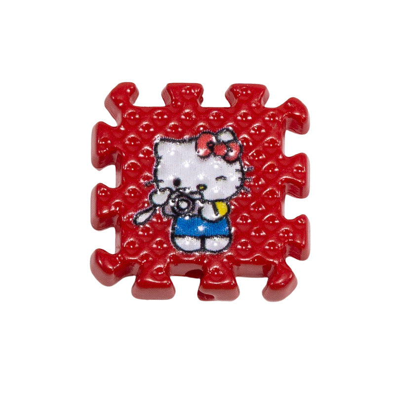 Hello KT Puzzle Acrylic Square Beads 18mm Colorful 10pcs 8