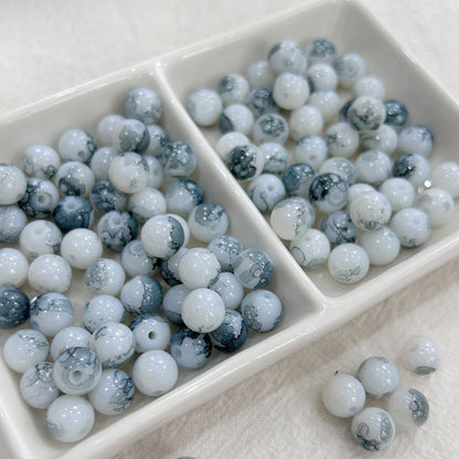 Czech Glass Beads Round 8mm Ink Painting Gradient Pastel 100pcs 14