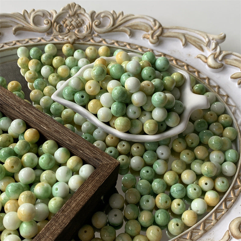 Crackle Round Glass Beads 10mm Imitation Porcelain Pastel Colors 120pcs 23