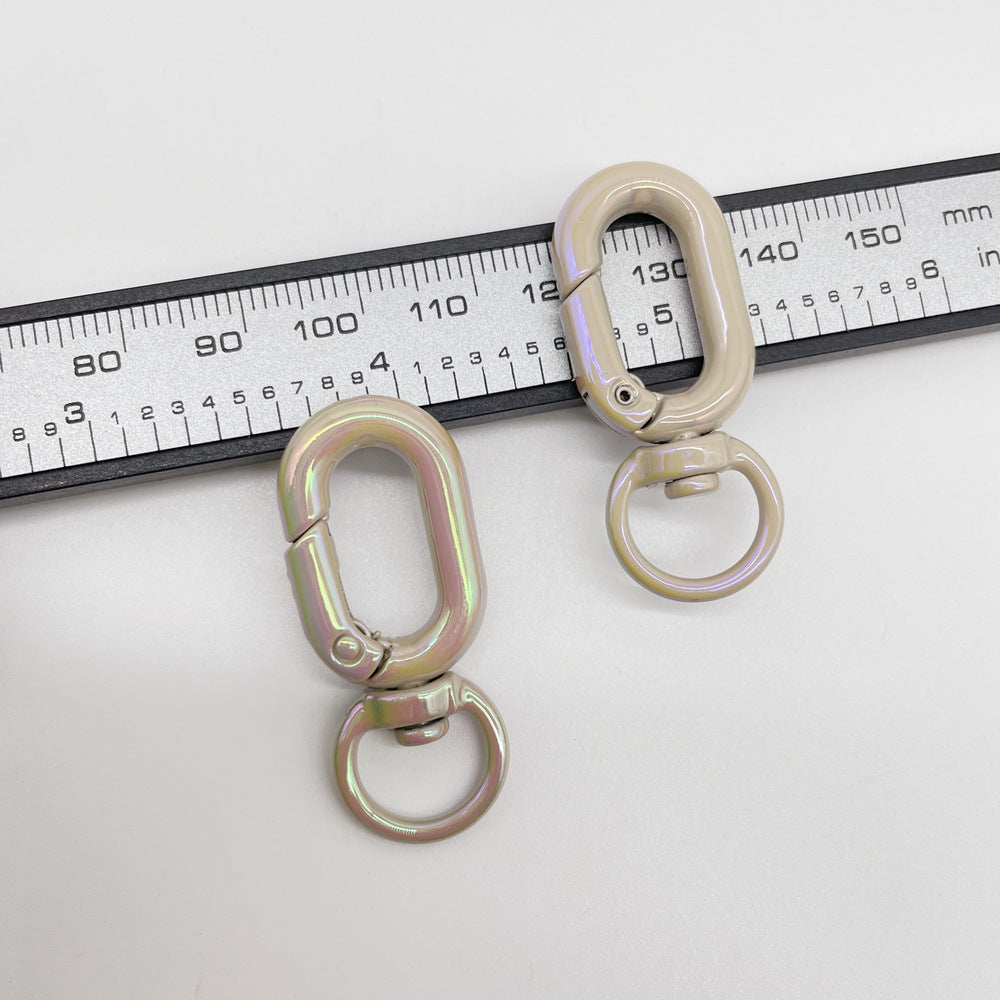 Colorful Zinc Alloy O Shaped Swivel Buckle Keychain Clasps 38mm 5pcs 9