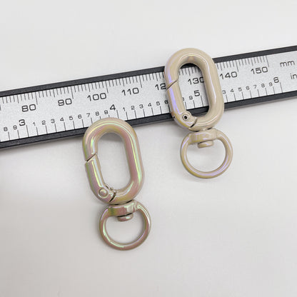 Colorful Zinc Alloy O Shaped Swivel Buckle Keychain Clasps 38mm 5pcs 9