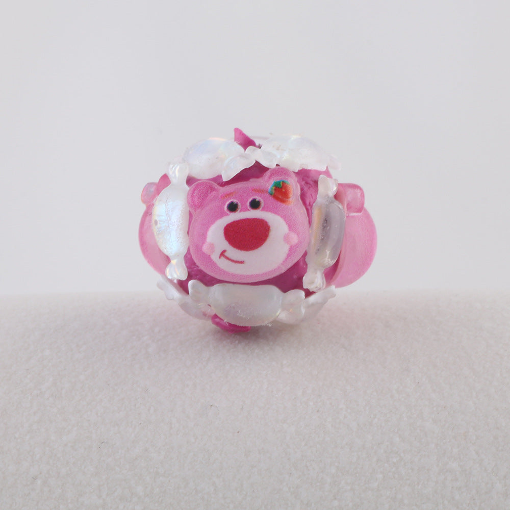 Embellished Round Clay Beads 16mm Cartoon Characters 5pcs 8