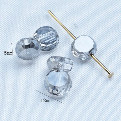 Electroplated Flat Cut Glass Beads 7.5mm 12mm Vibrant Colors 10pcs 17