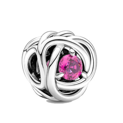 Ball Rhinestone Beads 10mm Birthstone Large Hole Silver Alloy 10pcs 11