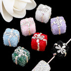 Square Rhinestone Beads 18mm 19mm Imitation Granulated Sugar Gift Box 2pcs 2
