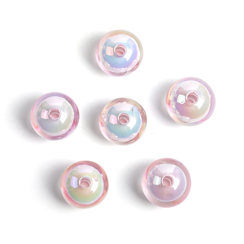 Transparent Round Acrylic Beads 16mm UV Plating Colored 100pcs 15