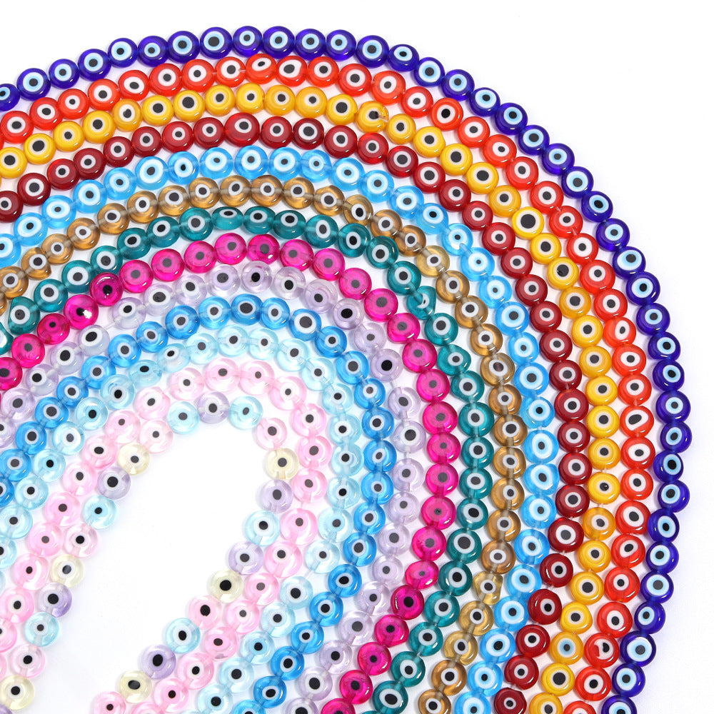 Flat Millefiori Evil Eye Lampwork Seed Glass Beads 4mm 90pcs