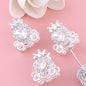 Heart Pumpkin Carriage Rhinestone Beads 28mm Alloy Pave Multi Color 5pcs 16