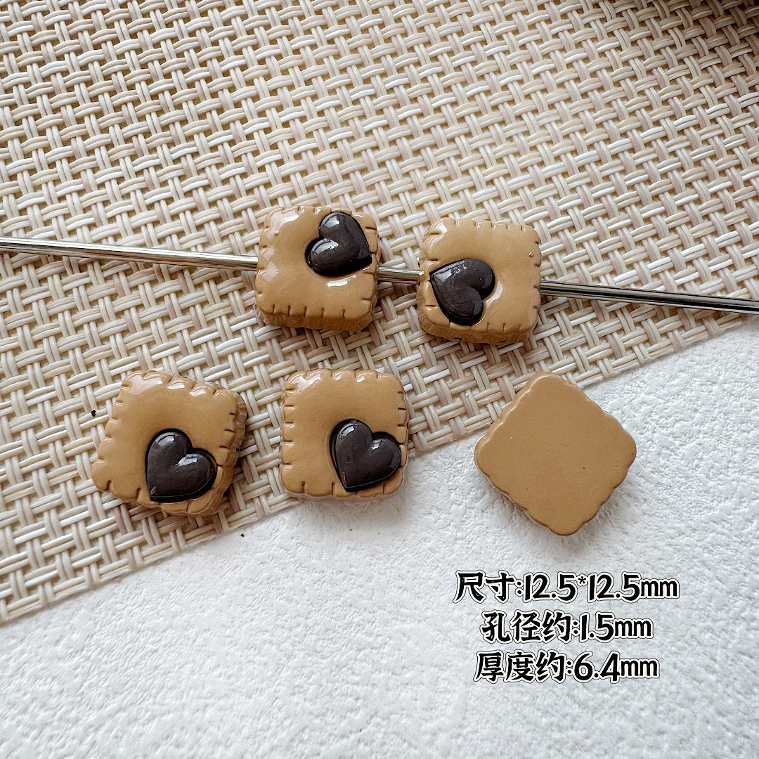 Tulip Square Heart Metal Beads 12mm Glossy Enamel Alloy 10pcs 16