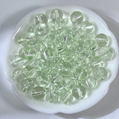 Transparent Glass Beads 10mm Soft Pastel Glossy Finish 100pcs 9