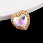 Double-Sided Heart Rhinestone Beads 22mm Alloy Encrusted 10pcs 31