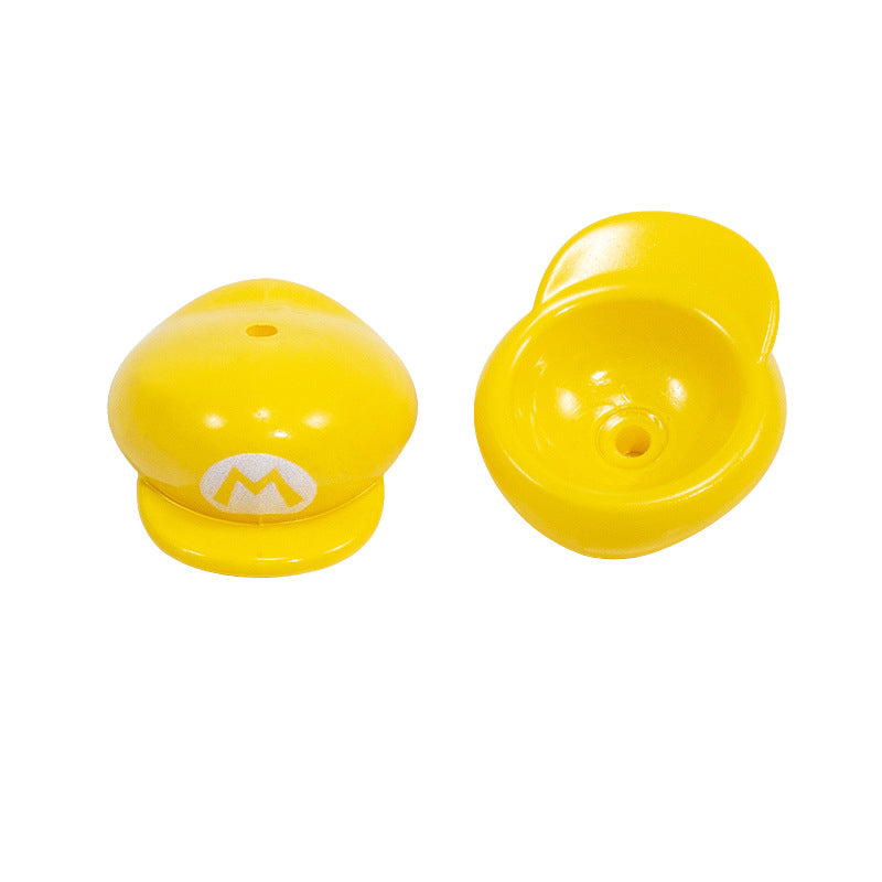 Painted Mario Hat Acrylic Beads 26mm Colorful 10pcs 13