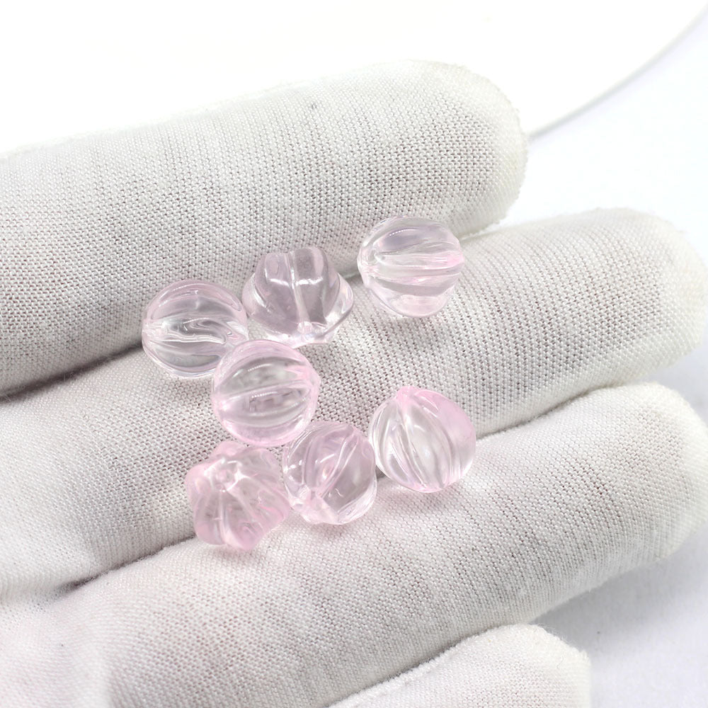 Pumpkin Glass Beads 10mm Imitation Jade Transparent Colors 20pcs 7