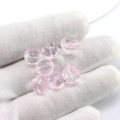 Pumpkin Glass Beads 10mm Imitation Jade Transparent Colors 20pcs 7