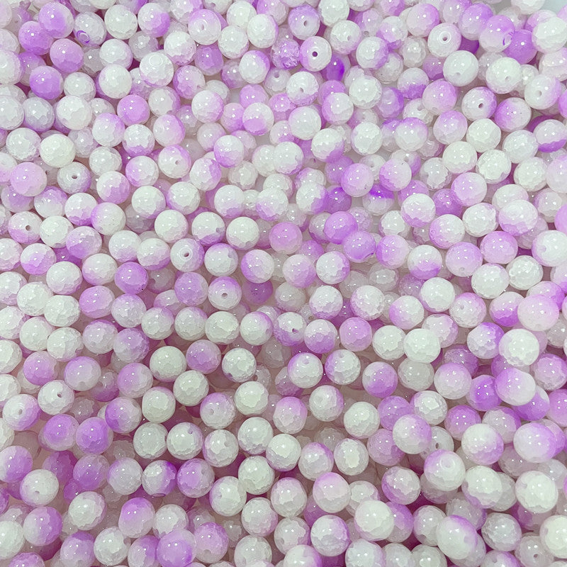 Gradient Crackle Round Glass Beads 10mm Pastel Mixed Colors 100pcs 32