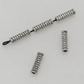 Tube Metal Beads 14mm Tibetan Silver Tone Cabled Pattern 1pc 3
