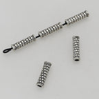 Tube Metal Beads 14mm Tibetan Silver Tone Cabled Pattern 1pc 3