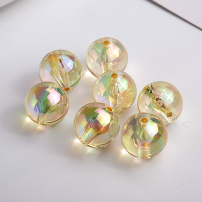 Plated Round Acrylic Beads 16mm High Transparency UV Finish 100pcs 8