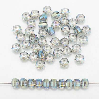 Glass Faceted Spacer Beads 8mm Plating Metallic Color 60pcs 19