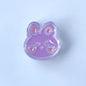 Painted Rabbit Acrylic Beads 24mm Transparent Pastel Colors 100pcs 10