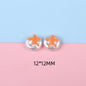 Hand Painted Cartoon Pattern Pearlized Acrylic Beads ABS Plastic 10pcs 21