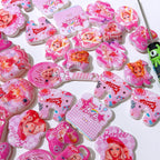 Flat Sassy Barbie Acrylic Beads Mixed Colors 50pcs 2
