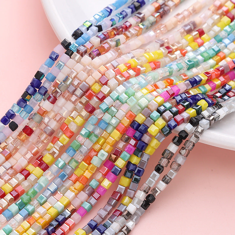 Colorful Faceted Square Seed Glass Beads 2mm 360pcs 2